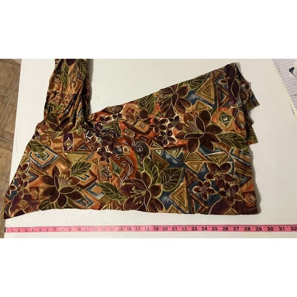 Cherokee Women’s Medium Floral Boho Button Up Jacket Scrub Top Long Sleeve - Picture 6 of 6